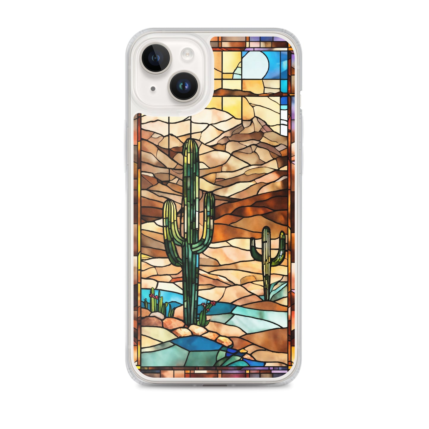 iPhone Clear Case - Desert Landscape in Stained Glass