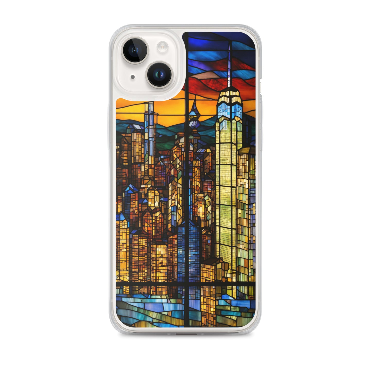 iPhone Clear Case - City Skyline in Stained Glass