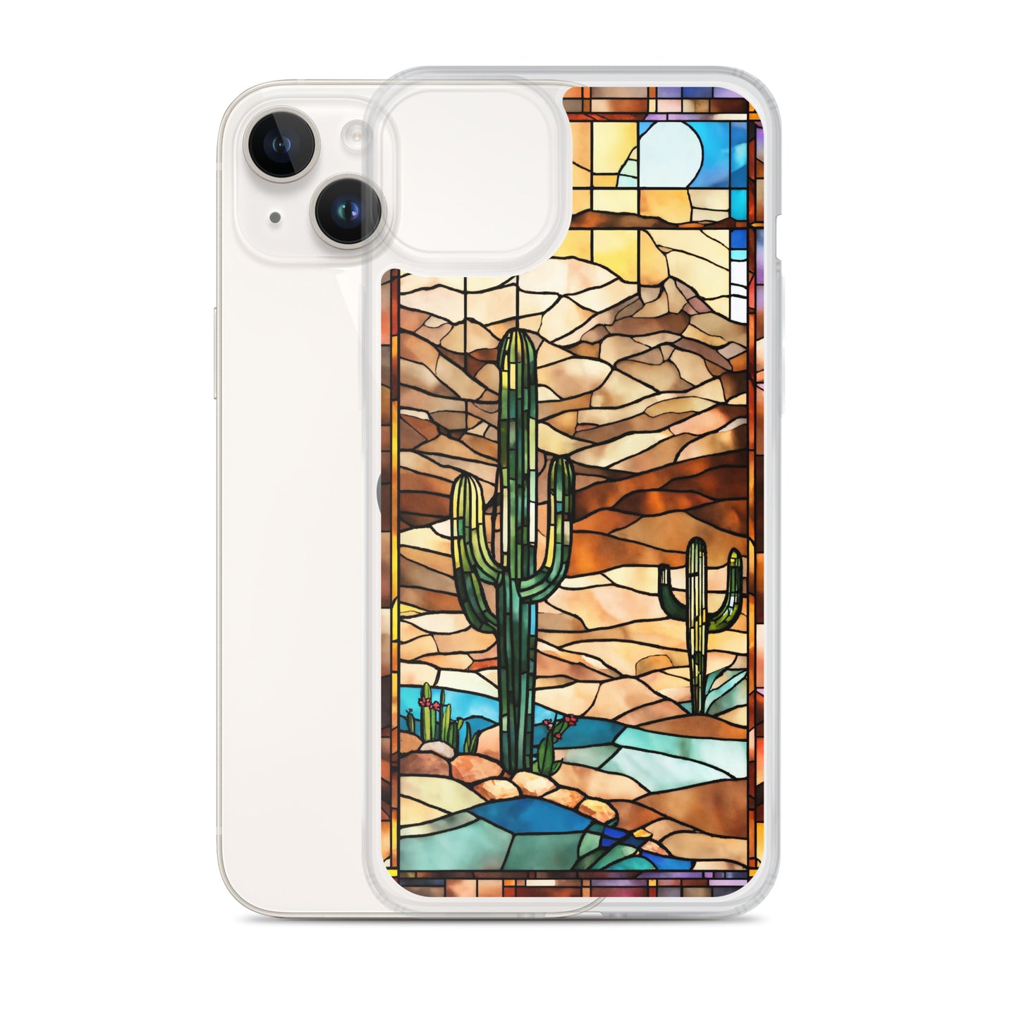 iPhone Clear Case - Desert Landscape in Stained Glass