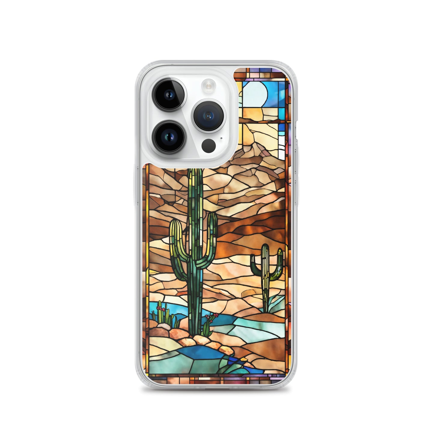 iPhone Clear Case - Desert Landscape in Stained Glass