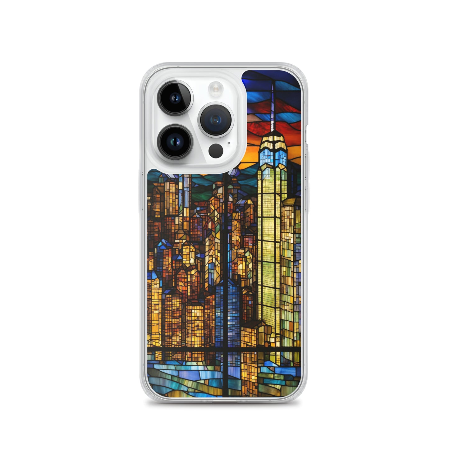 iPhone Clear Case - City Skyline in Stained Glass