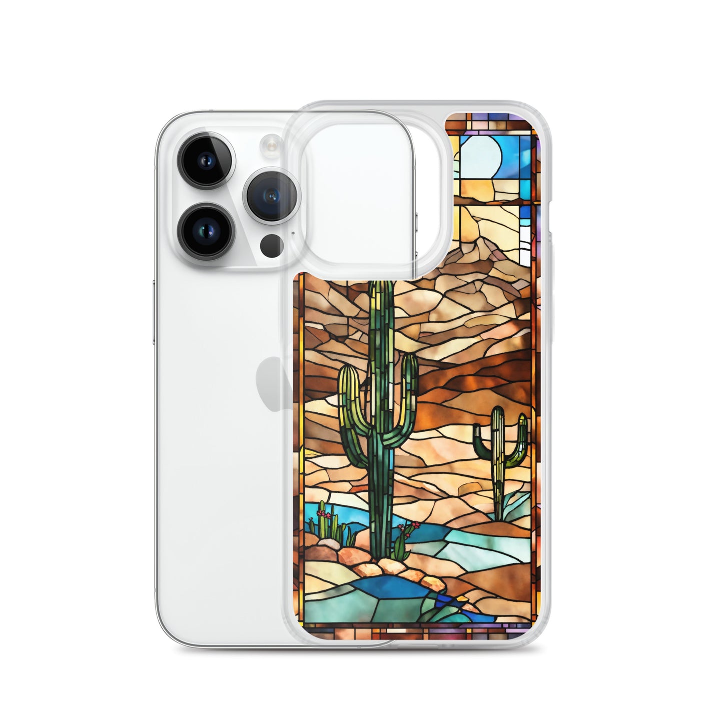 iPhone Clear Case - Desert Landscape in Stained Glass