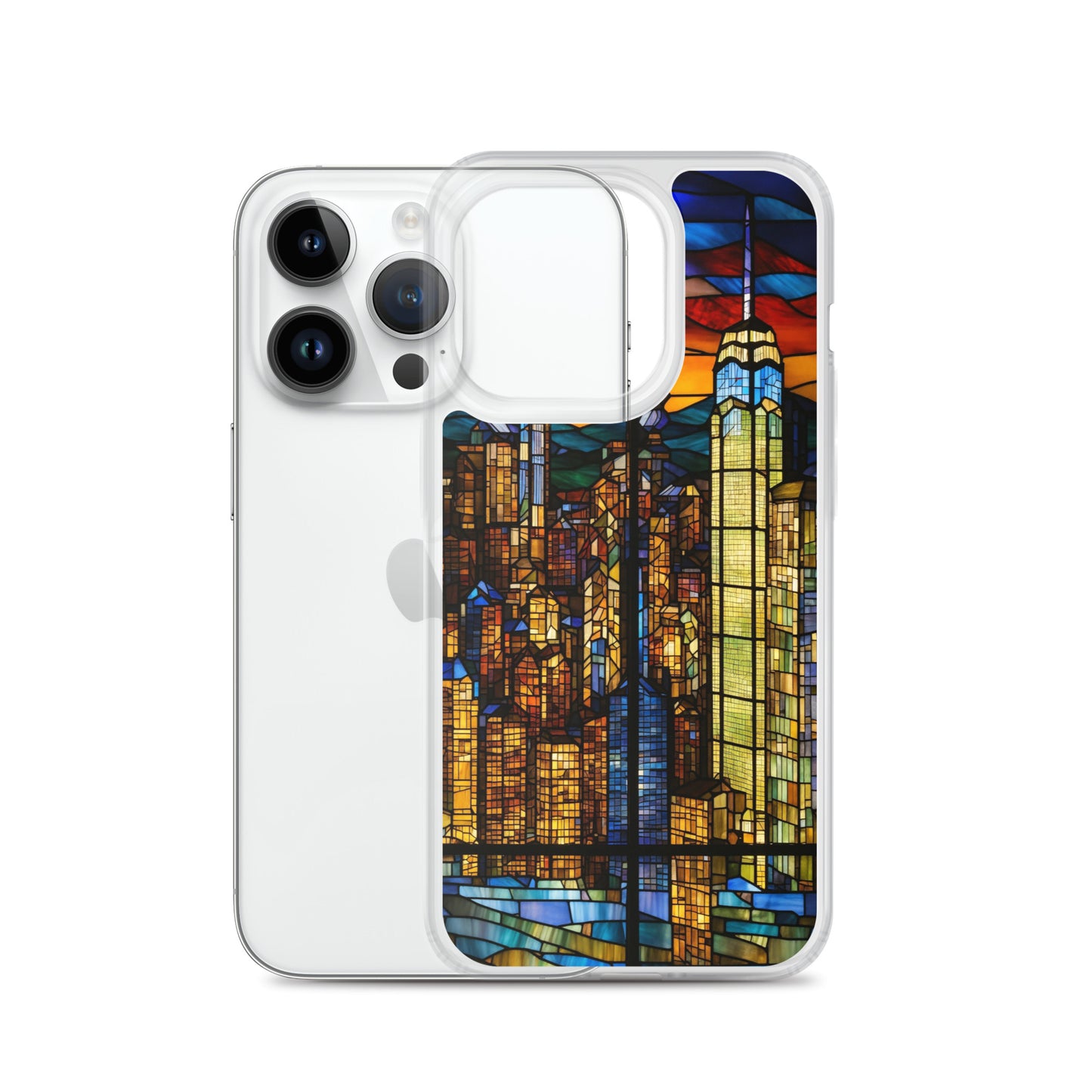 iPhone Clear Case - City Skyline in Stained Glass