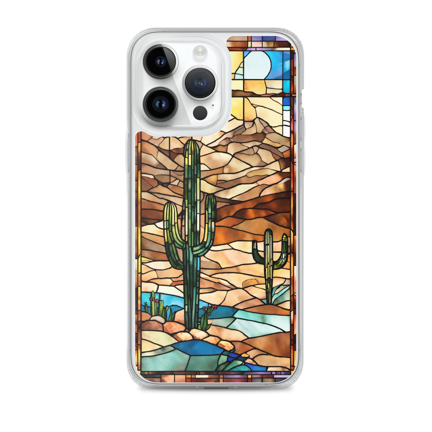 iPhone Clear Case - Desert Landscape in Stained Glass