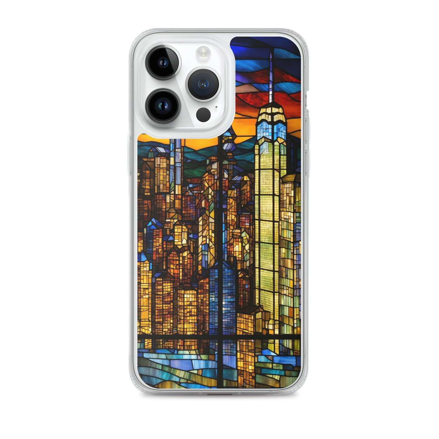 iPhone Clear Case - City Skyline in Stained Glass