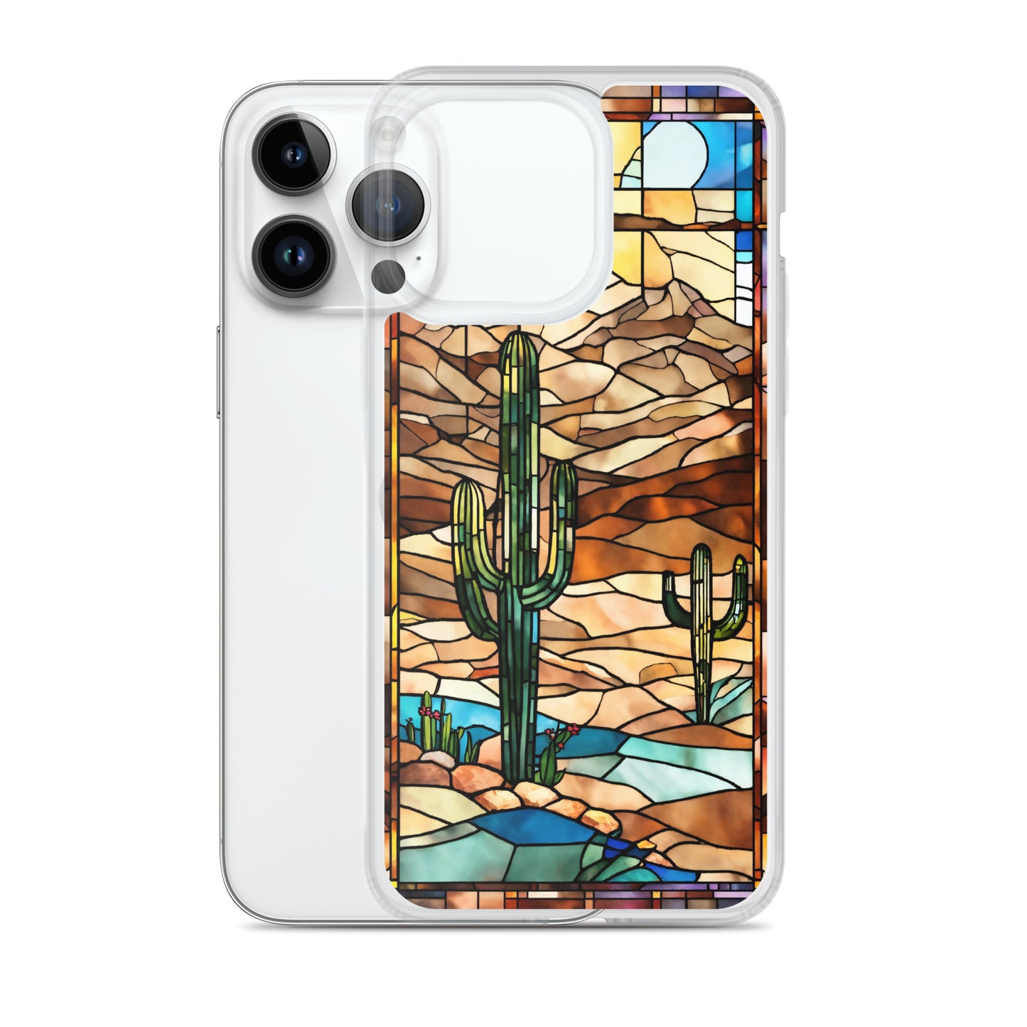 iPhone Clear Case - Desert Landscape in Stained Glass