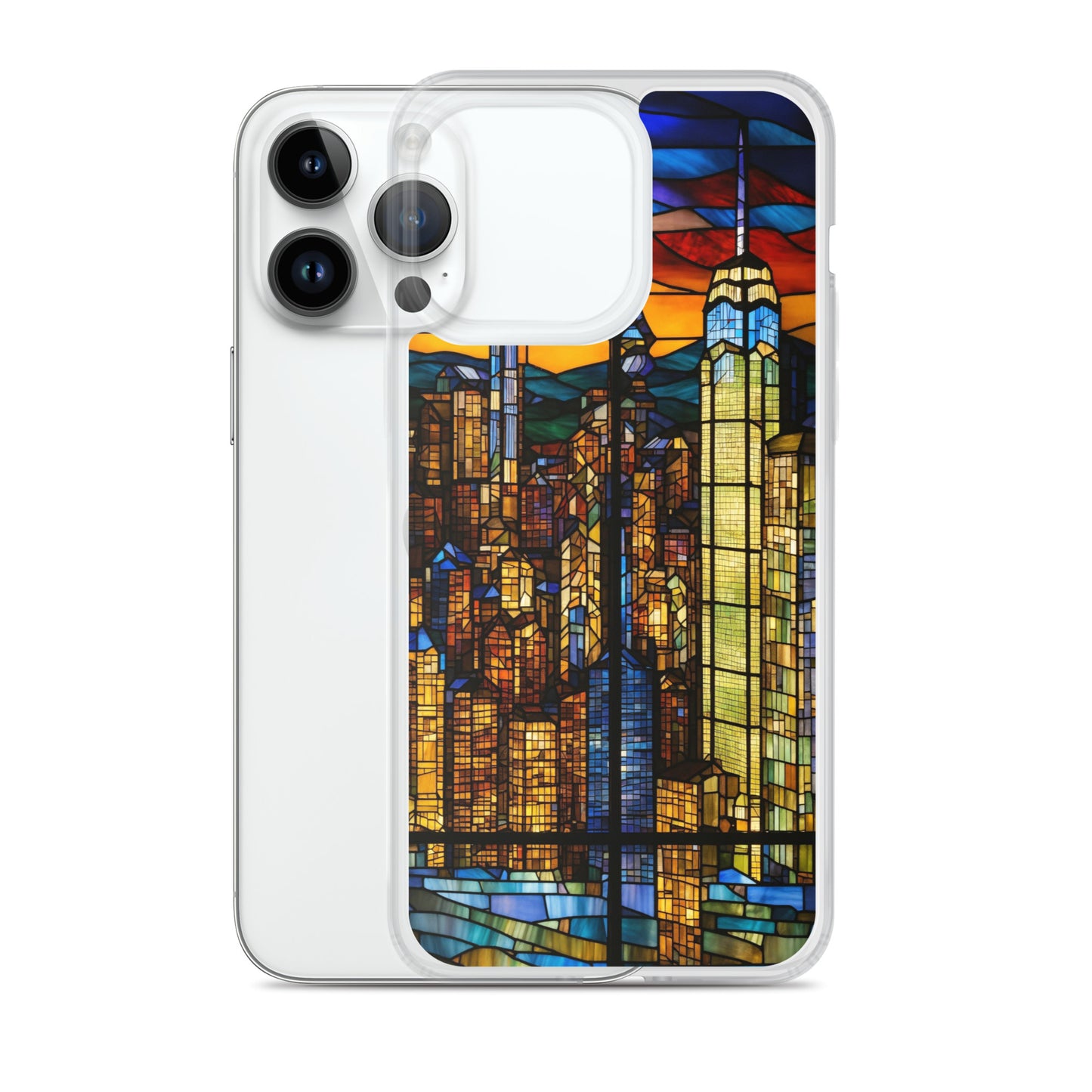 iPhone Clear Case - City Skyline in Stained Glass