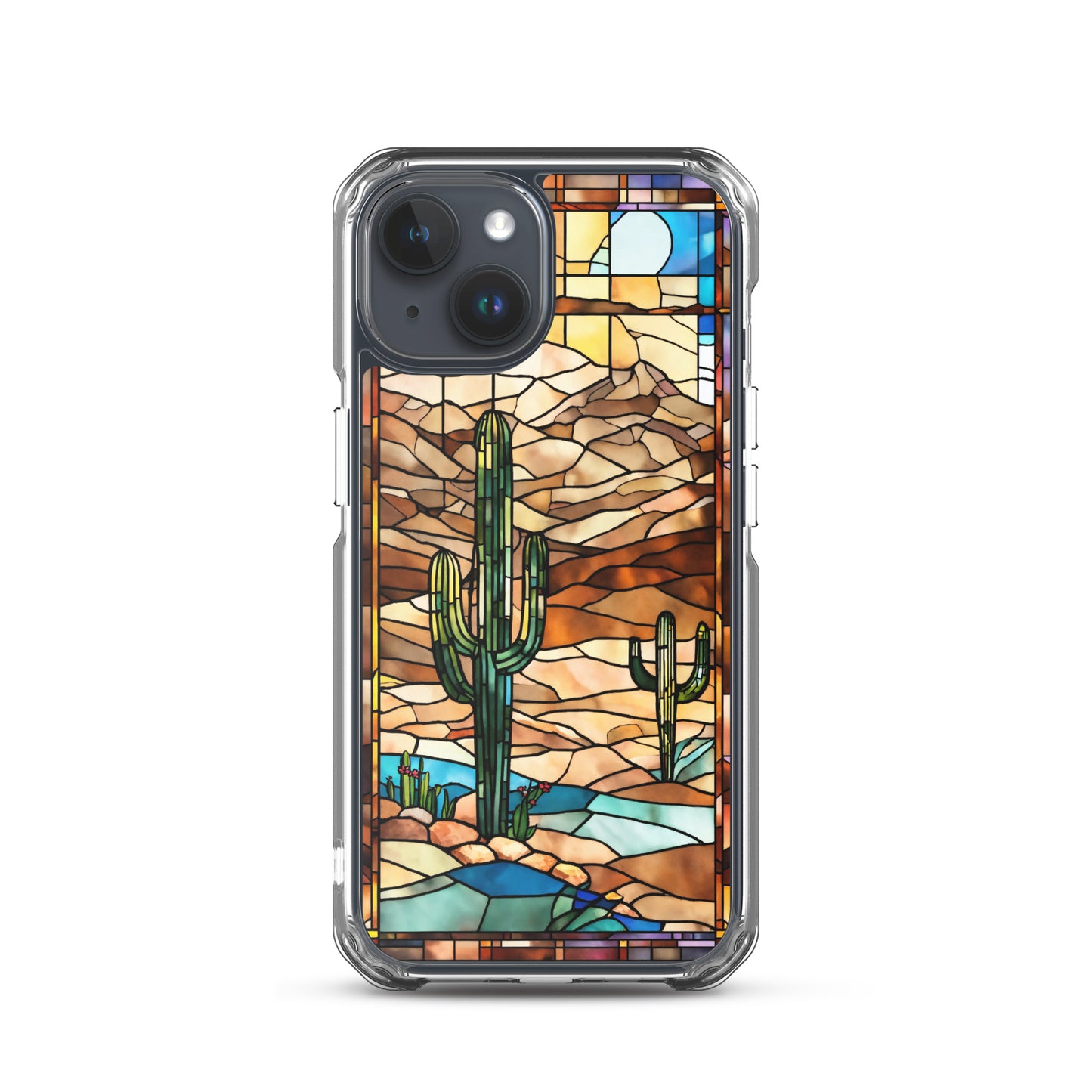 iPhone Clear Case - Desert Landscape in Stained Glass