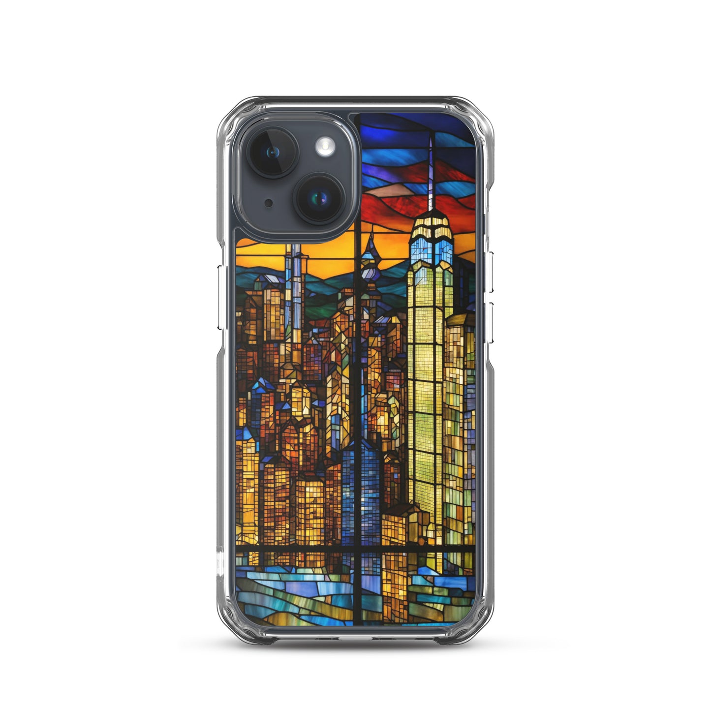 iPhone Clear Case - City Skyline in Stained Glass