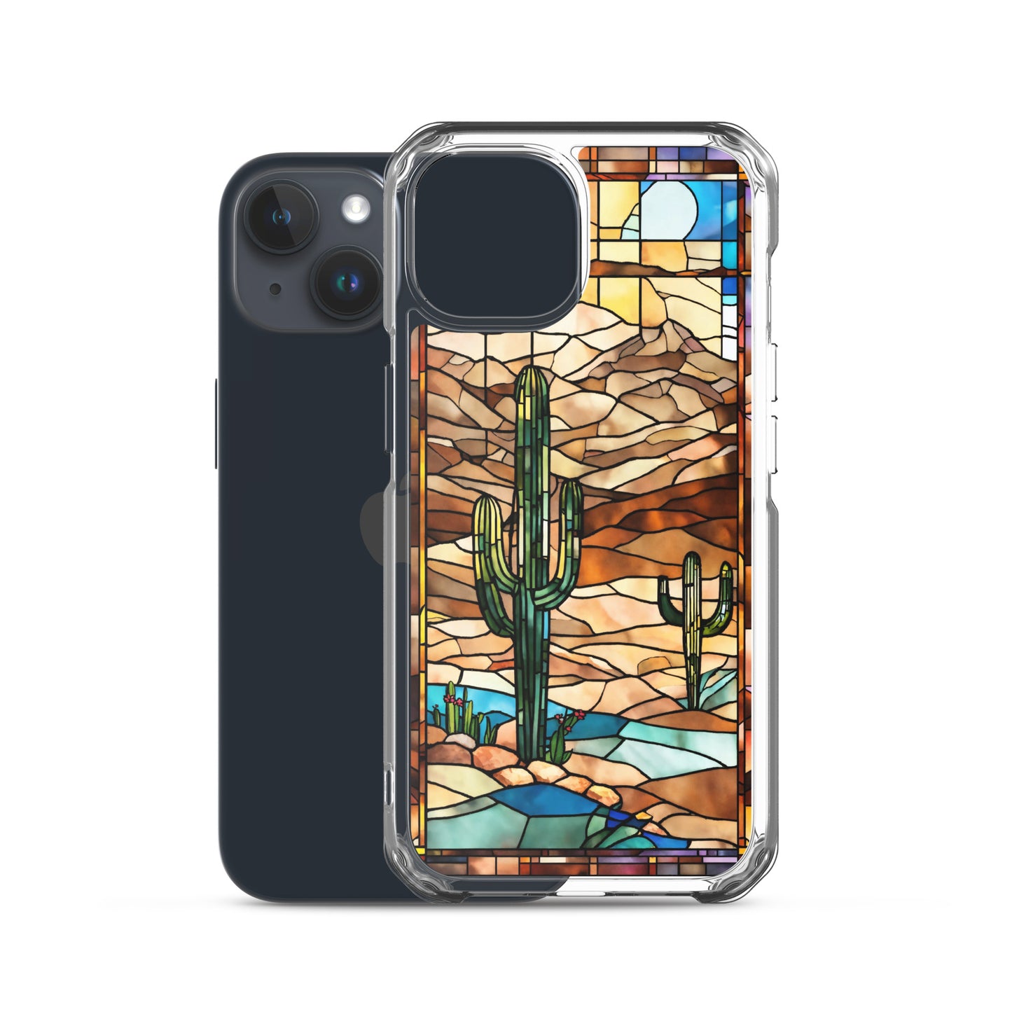 iPhone Clear Case - Desert Landscape in Stained Glass