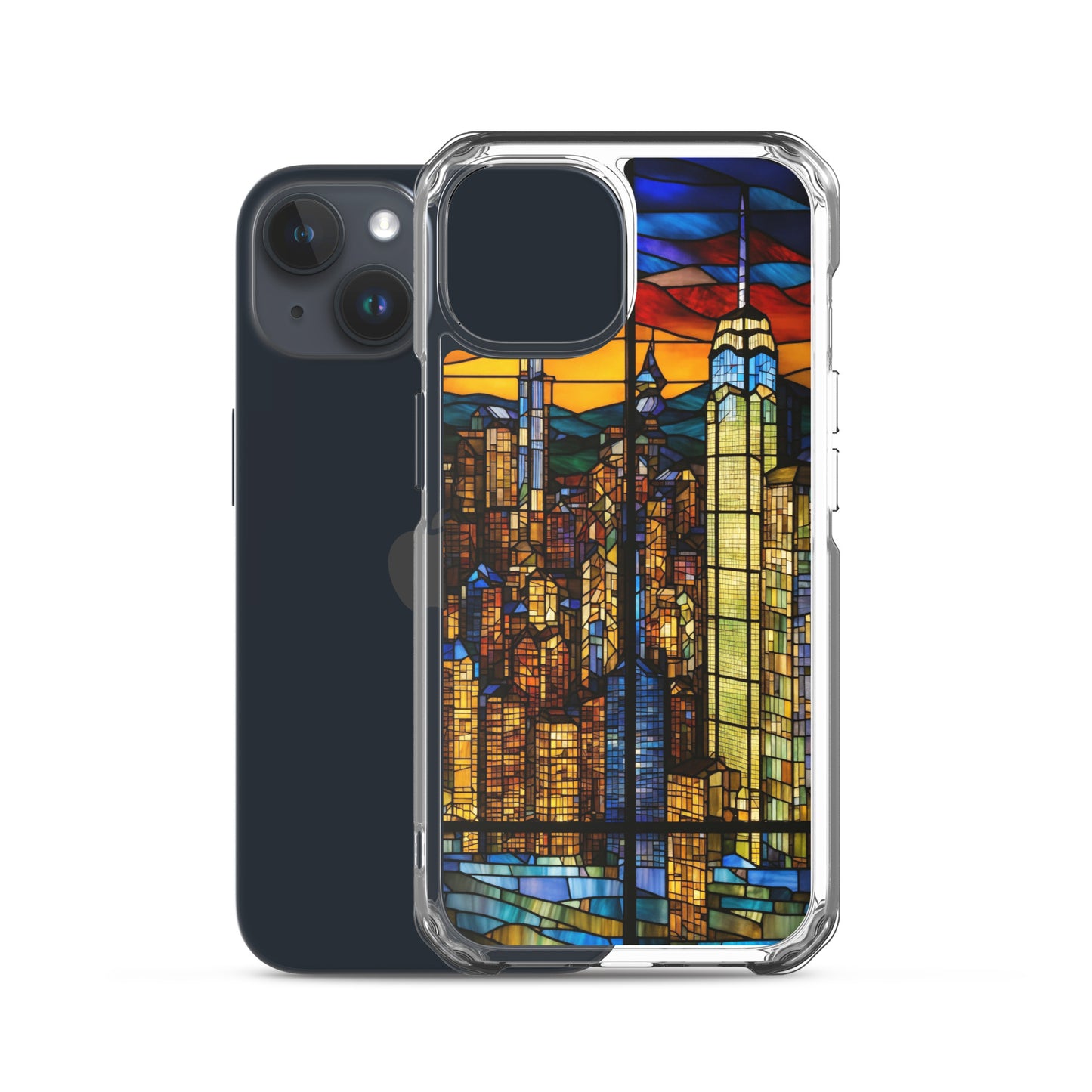 iPhone Clear Case - City Skyline in Stained Glass