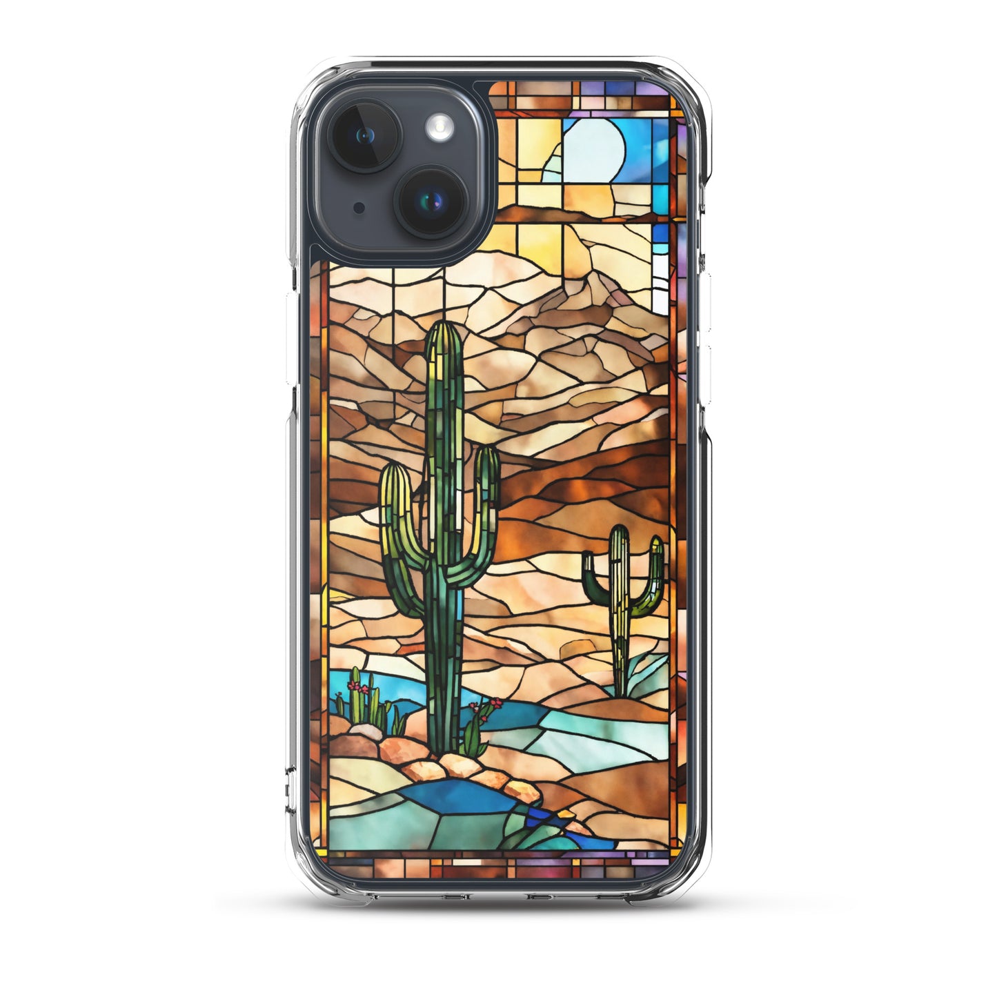 iPhone Clear Case - Desert Landscape in Stained Glass