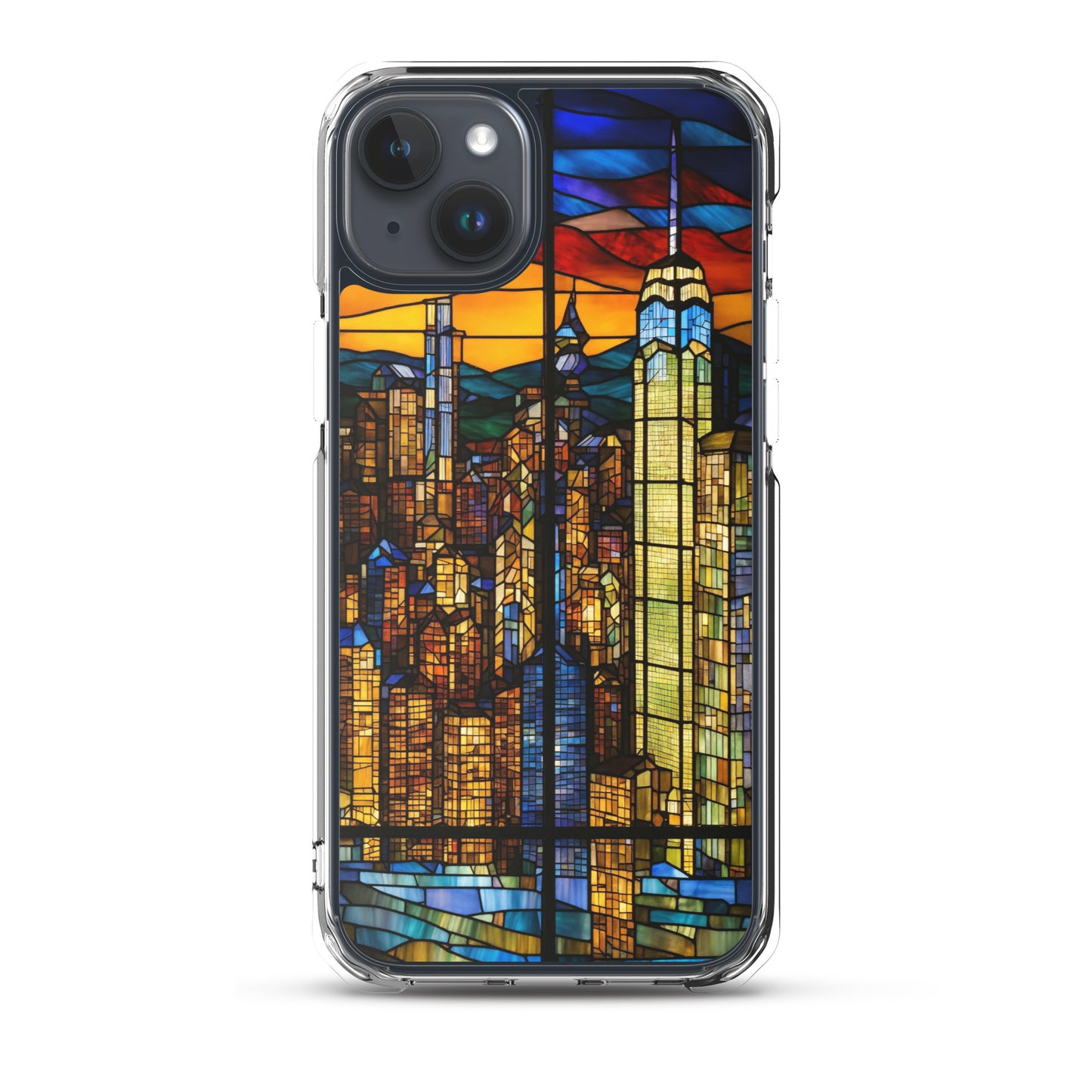 iPhone Clear Case - City Skyline in Stained Glass