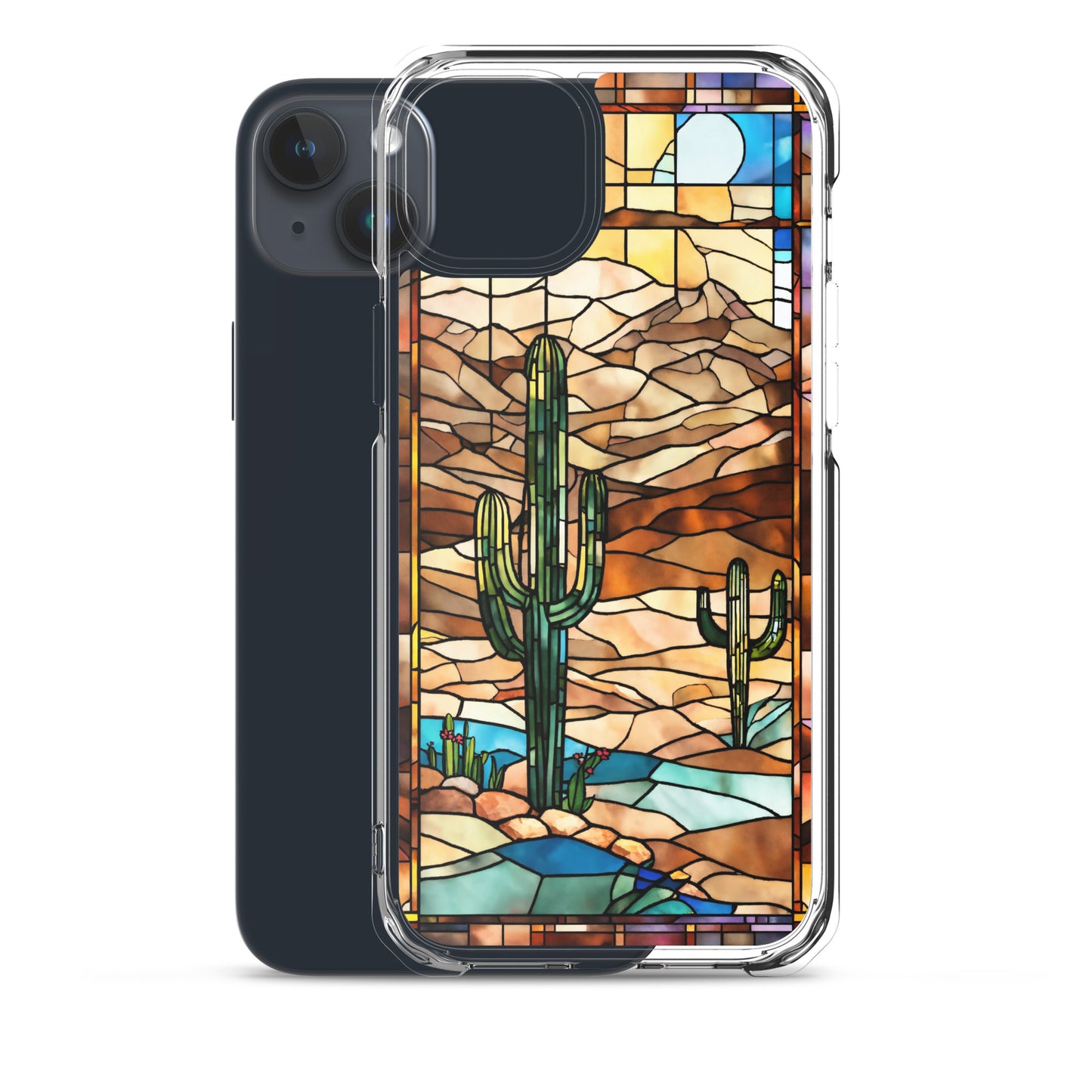 iPhone Clear Case - Desert Landscape in Stained Glass