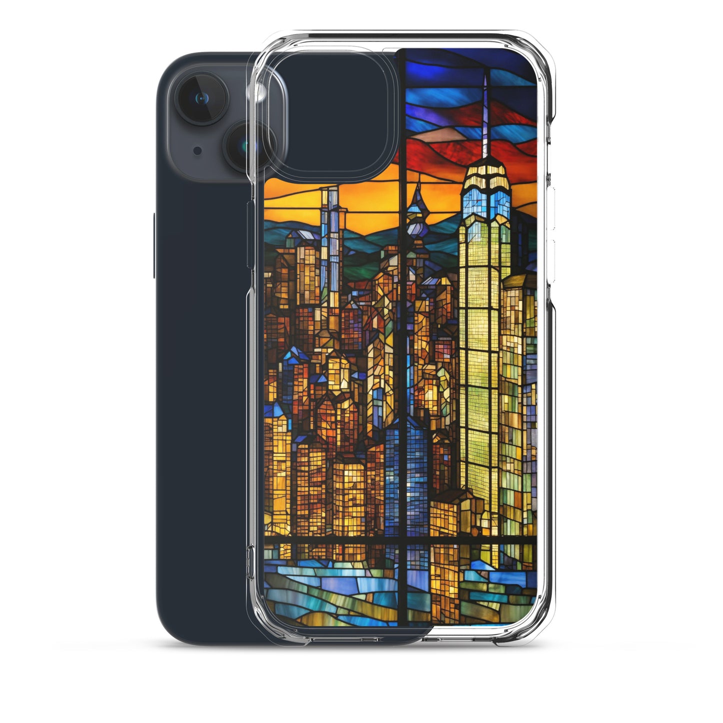 iPhone Clear Case - City Skyline in Stained Glass