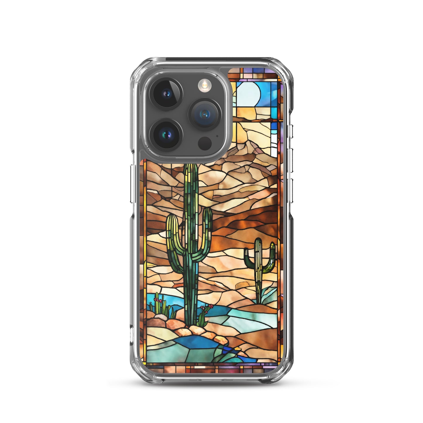 iPhone Clear Case - Desert Landscape in Stained Glass