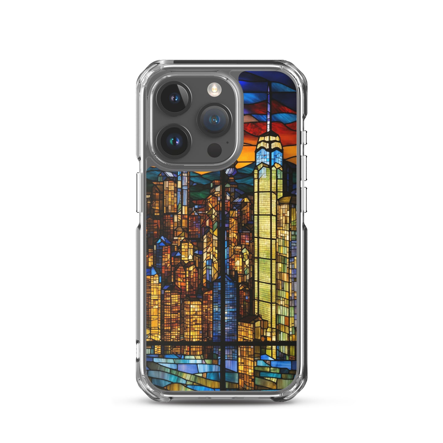 iPhone Clear Case - City Skyline in Stained Glass