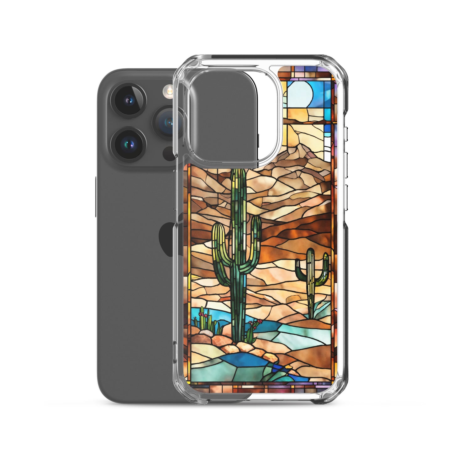 iPhone Clear Case - Desert Landscape in Stained Glass