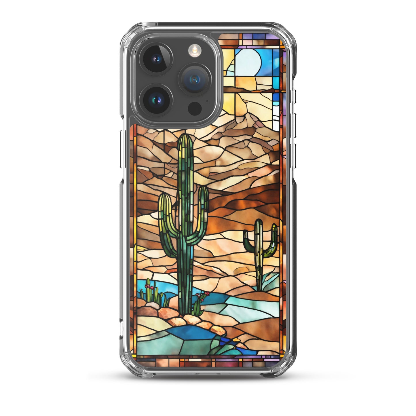 iPhone Clear Case - Desert Landscape in Stained Glass