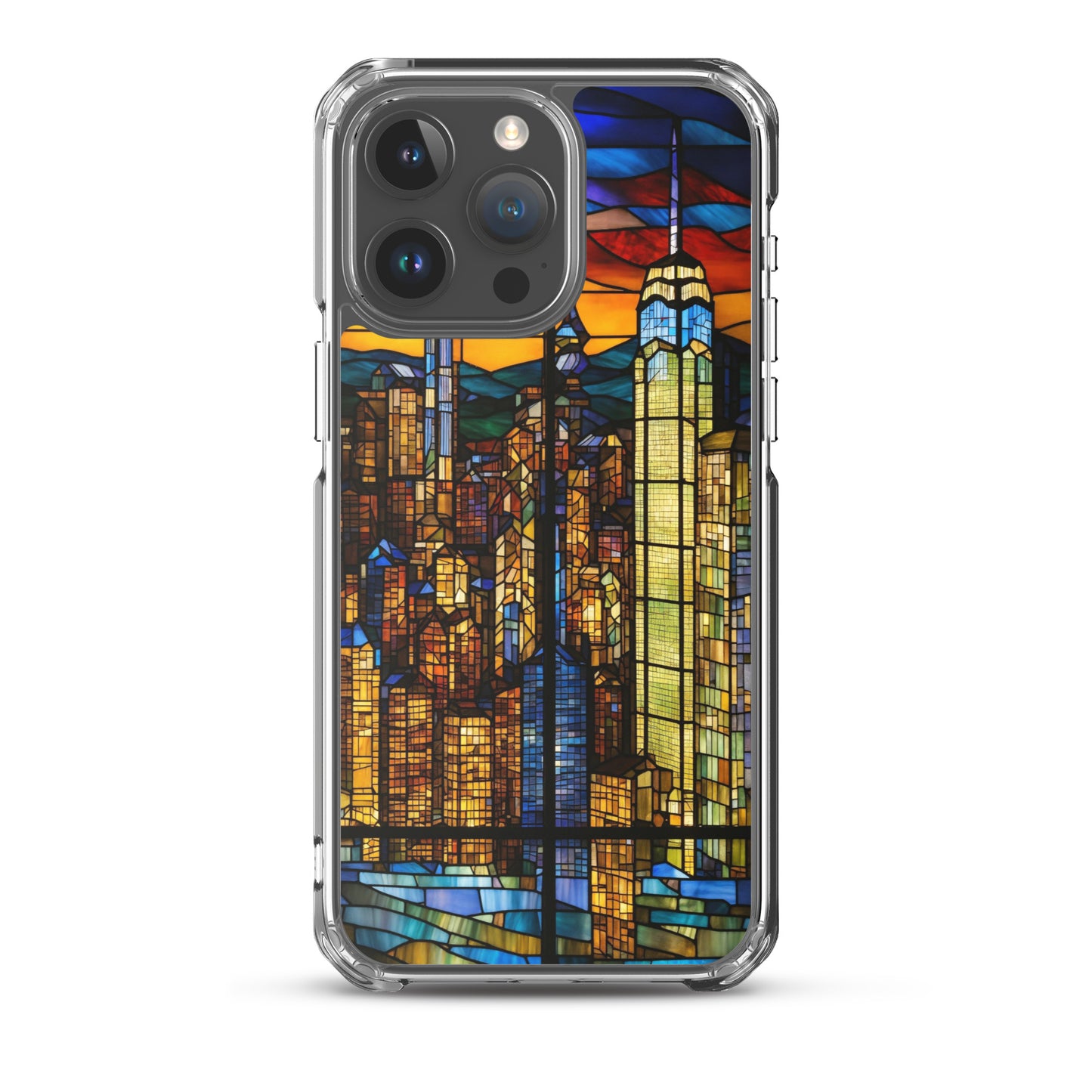 iPhone Clear Case - City Skyline in Stained Glass