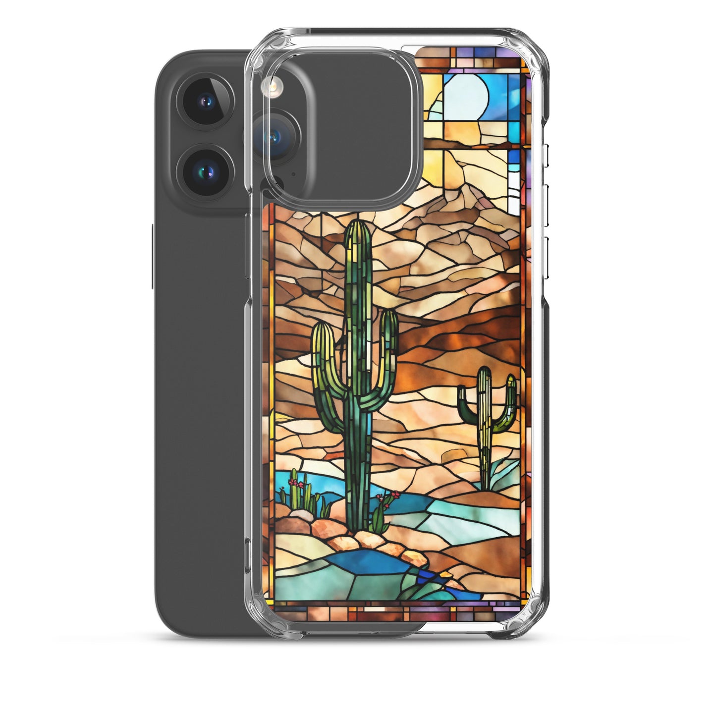 iPhone Clear Case - Desert Landscape in Stained Glass