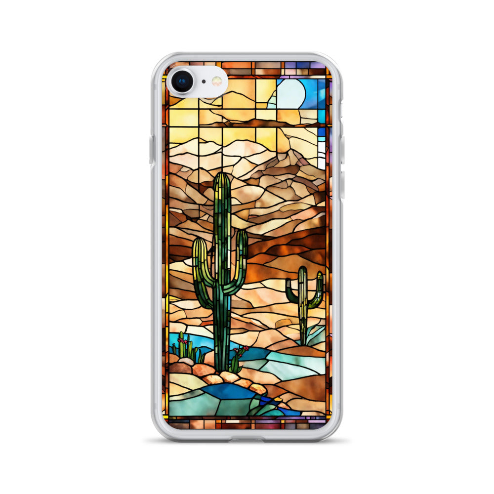 iPhone Clear Case - Desert Landscape in Stained Glass