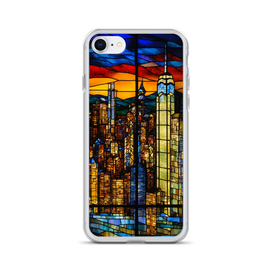 iPhone Clear Case - City Skyline in Stained Glass