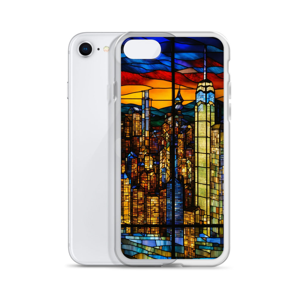 iPhone Clear Case - City Skyline in Stained Glass