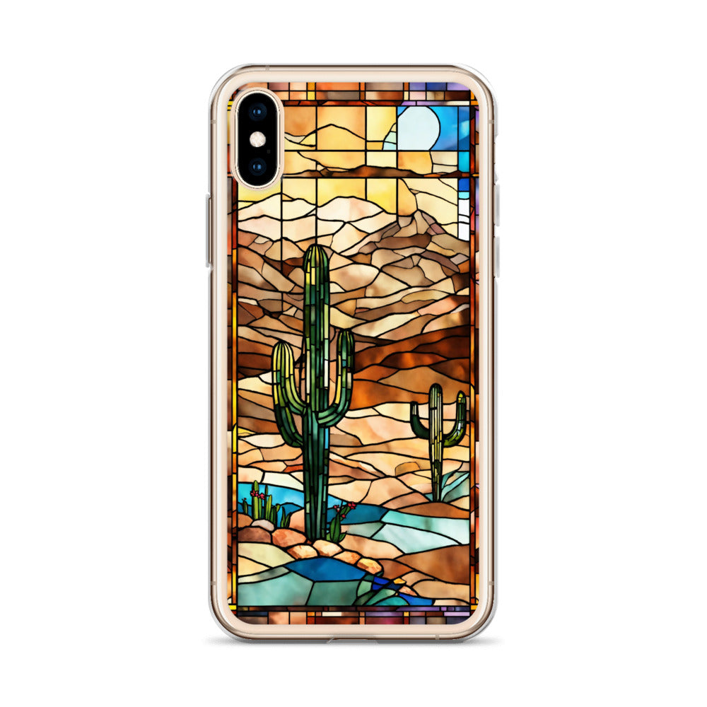 iPhone Clear Case - Desert Landscape in Stained Glass