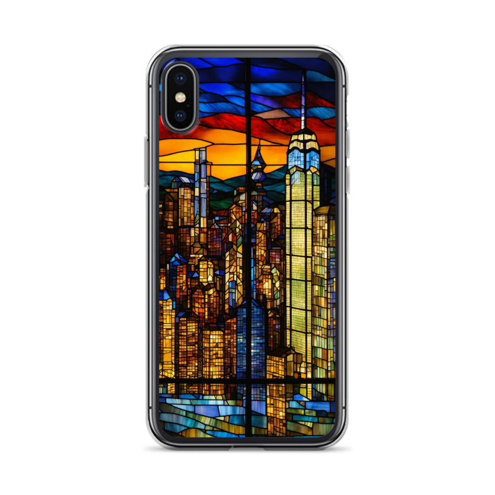 iPhone Clear Case - City Skyline in Stained Glass