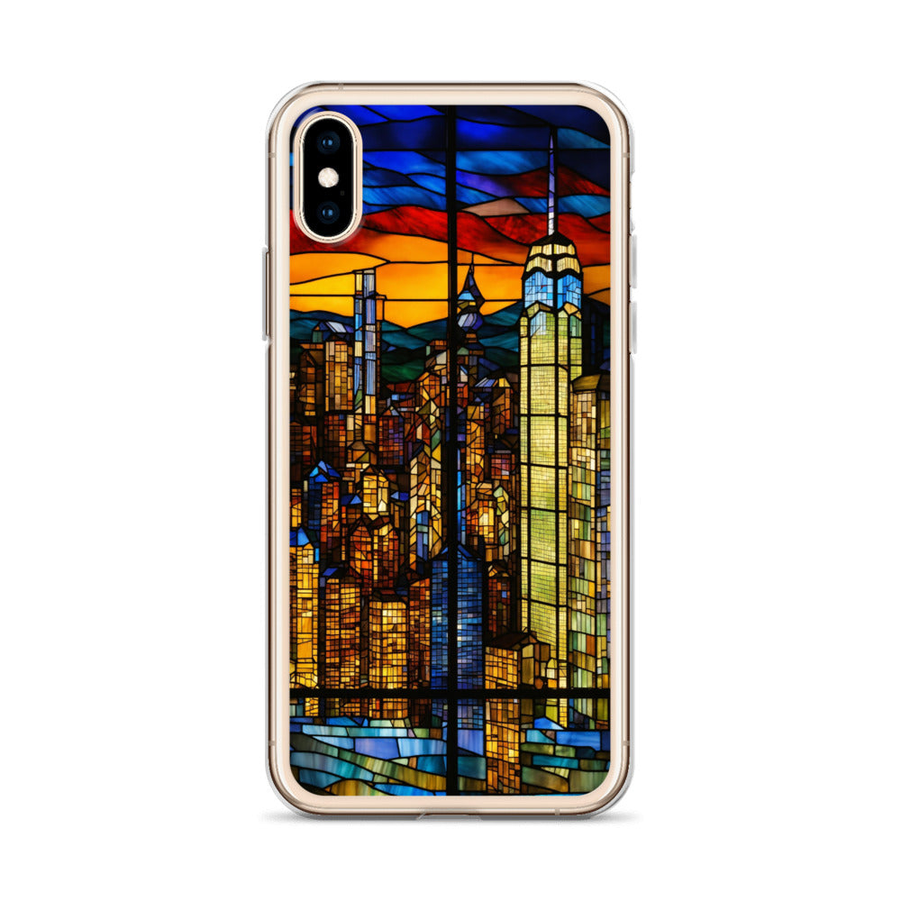 iPhone Clear Case - City Skyline in Stained Glass