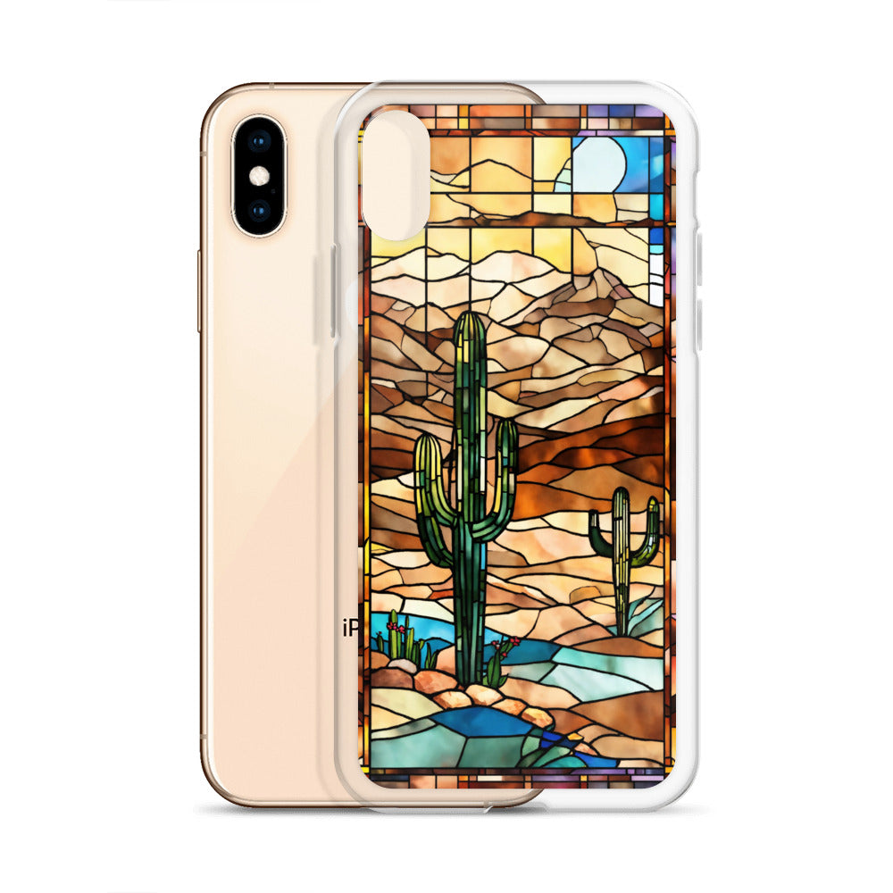 iPhone Clear Case - Desert Landscape in Stained Glass