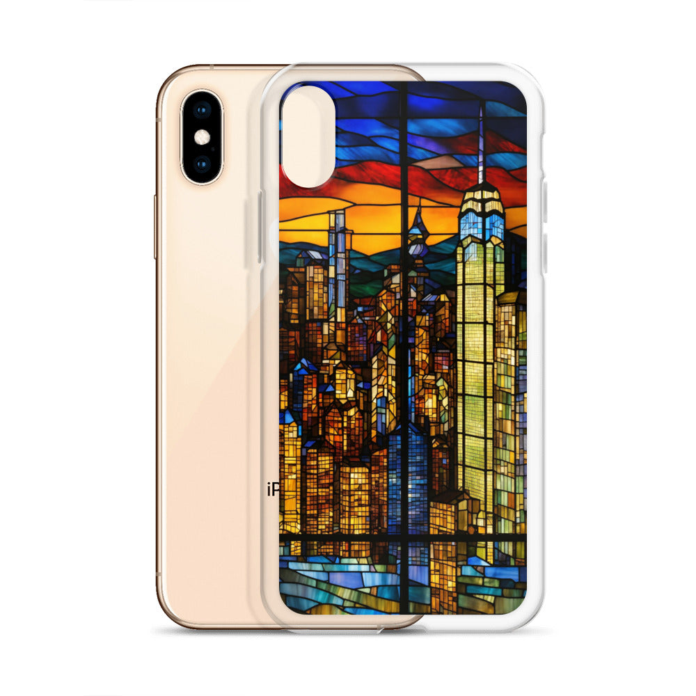 iPhone Clear Case - City Skyline in Stained Glass