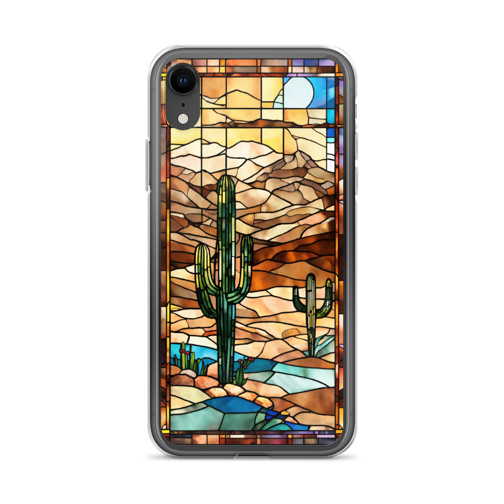 iPhone Clear Case - Desert Landscape in Stained Glass