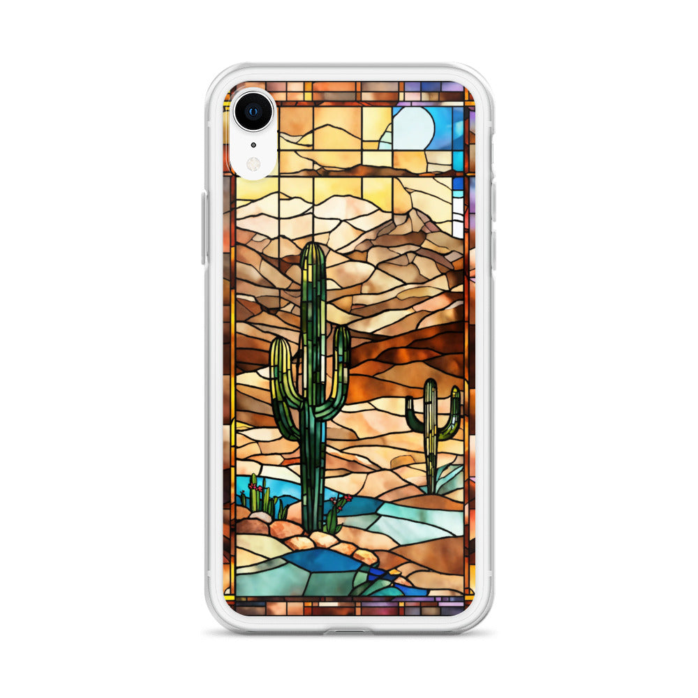 iPhone Clear Case - Desert Landscape in Stained Glass