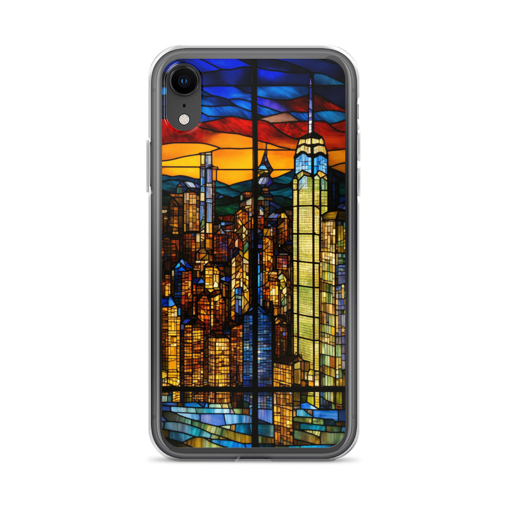 iPhone Clear Case - City Skyline in Stained Glass