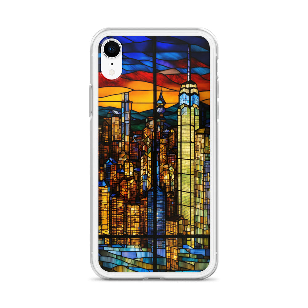 iPhone Clear Case - City Skyline in Stained Glass