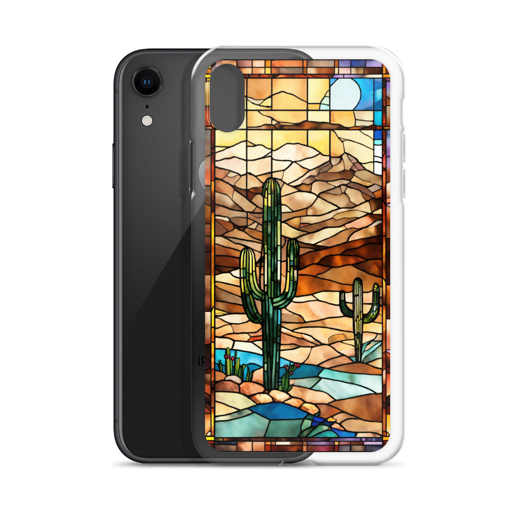 iPhone Clear Case - Desert Landscape in Stained Glass