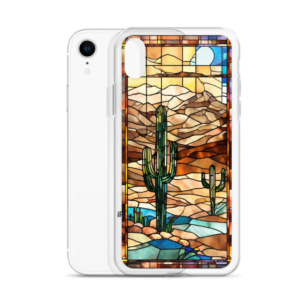 iPhone Clear Case - Desert Landscape in Stained Glass