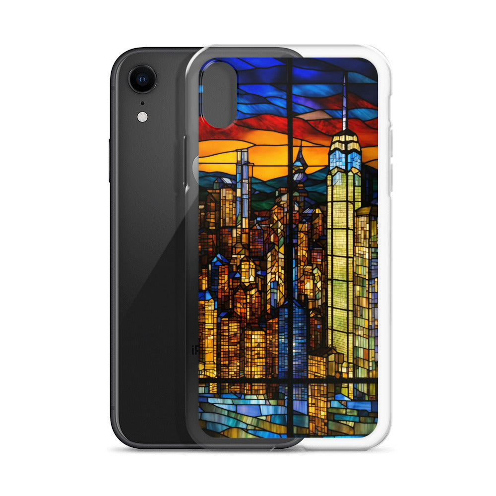 iPhone Clear Case - City Skyline in Stained Glass