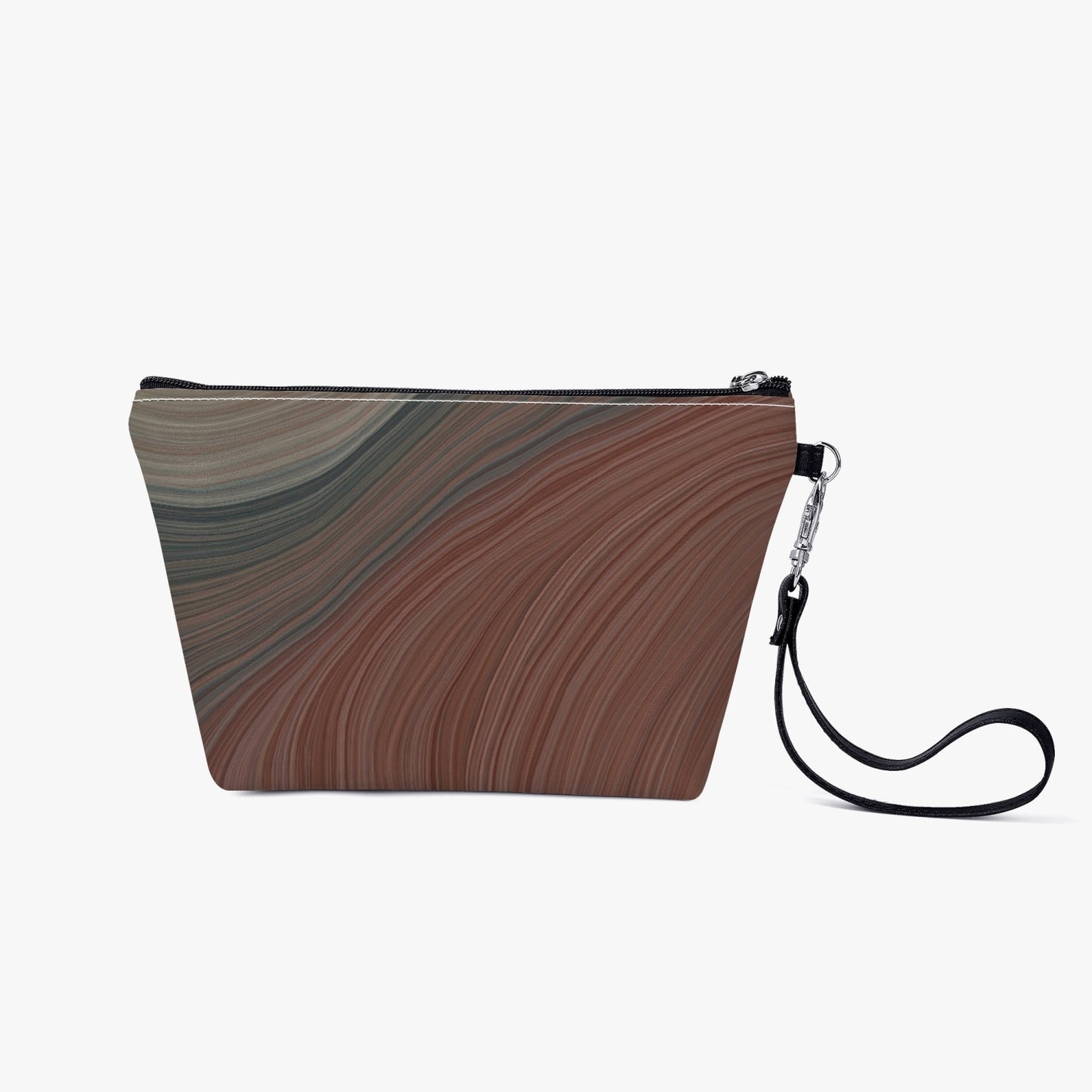 Pink Sandstone Zipper Sling Cosmetic Bag