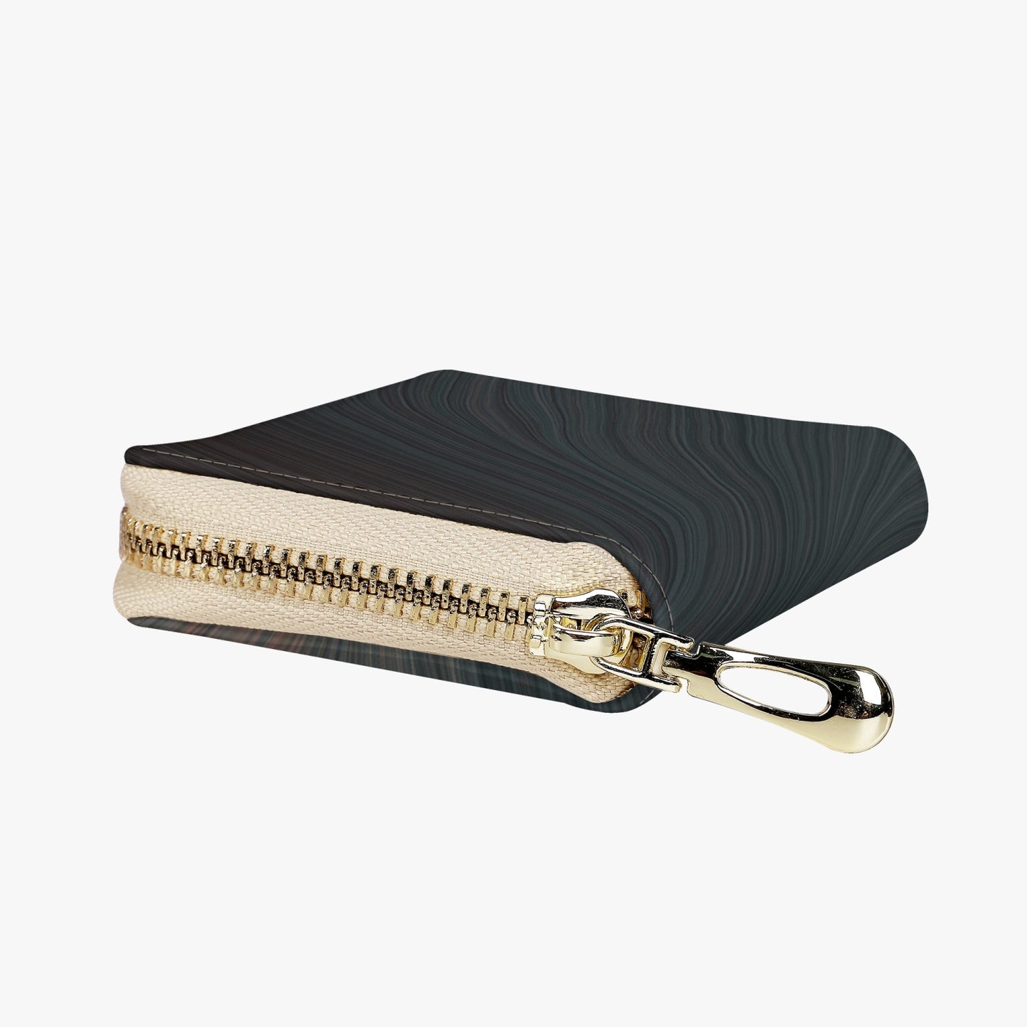 Blue Sandstone Short Type Zipper Card Holder