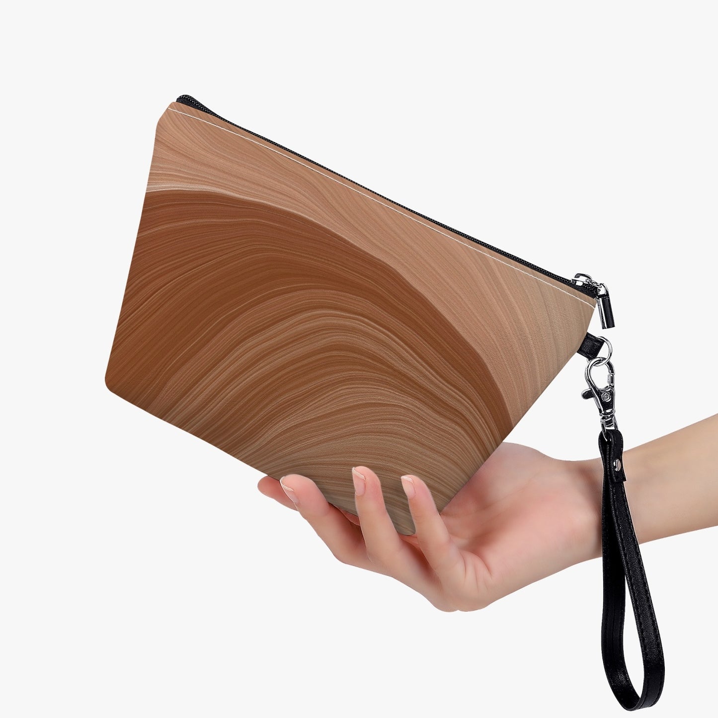 Sandstone. Zipper Sling Cosmetic Bag