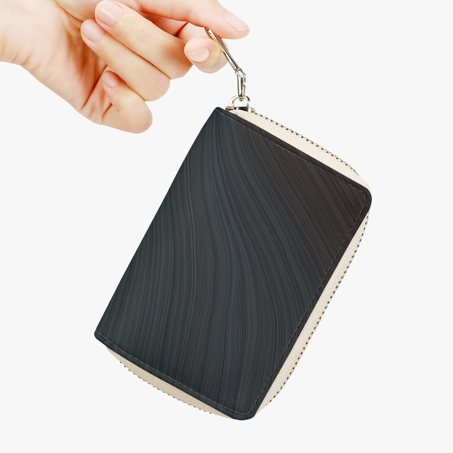 Blue Sandstone Short Type Zipper Card Holder