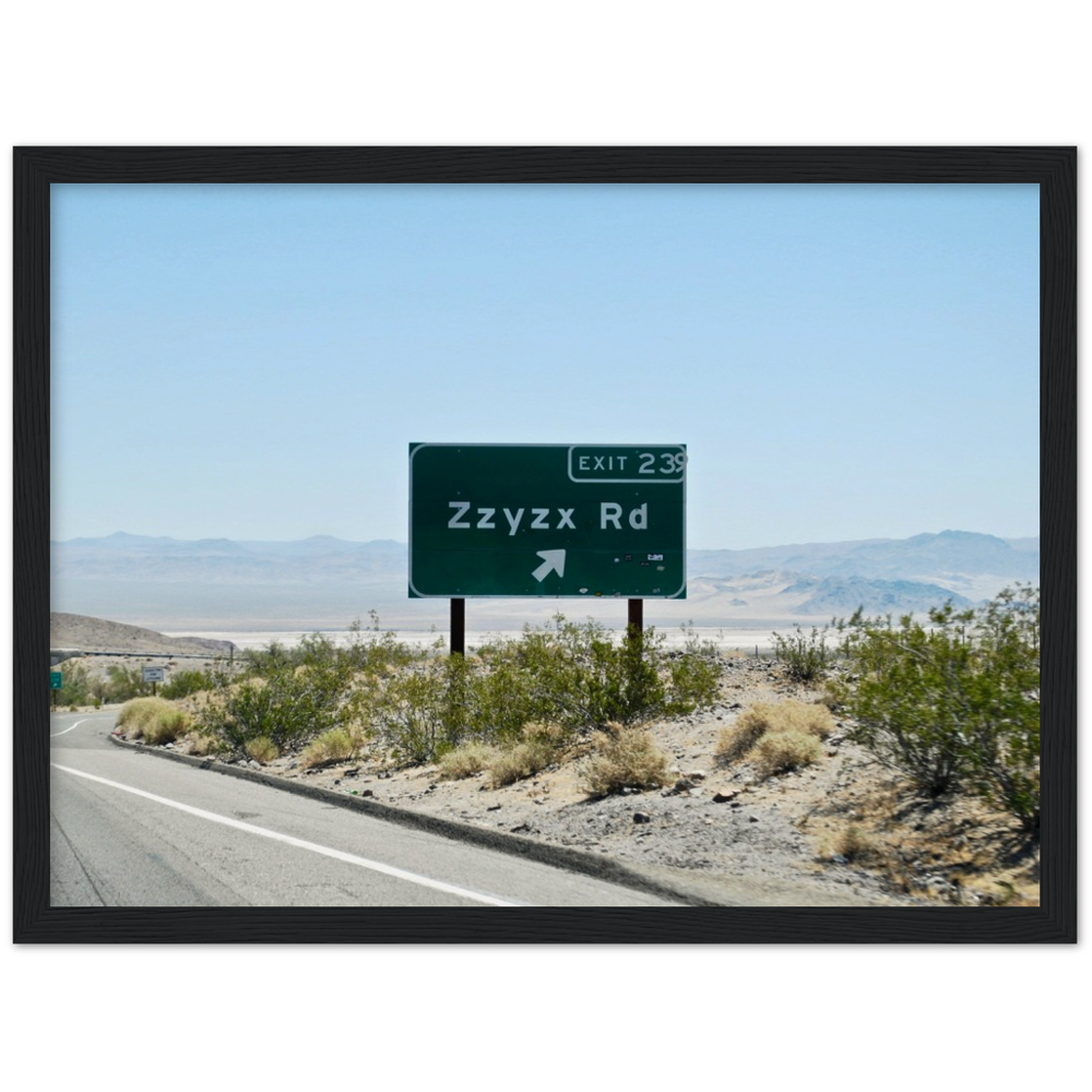 Zzyzx Rd Museum-Quality Matte Paper Wooden Framed Poster